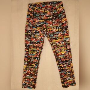 RARE Lululemon Collectible Seawheeze Lego 2018 Fast and Free Leggings 19" Size 2